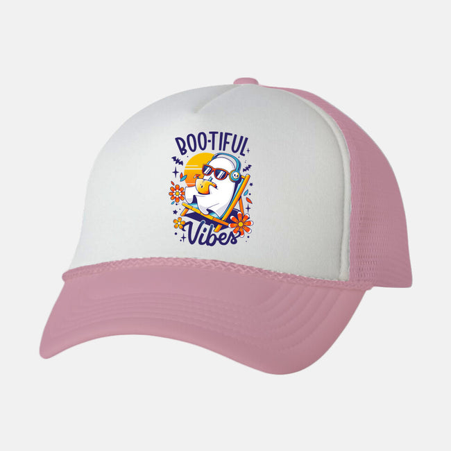 Ghostly Summer Vibes-Unisex-Trucker-Hat-Snouleaf
