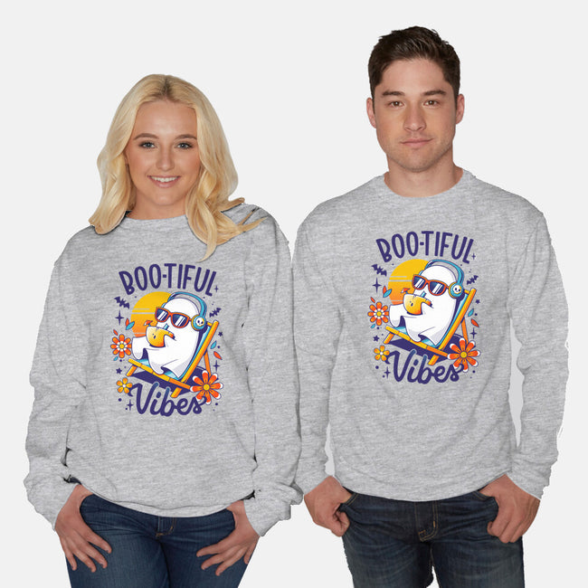Ghostly Summer Vibes-Unisex-Crew Neck-Sweatshirt-Snouleaf
