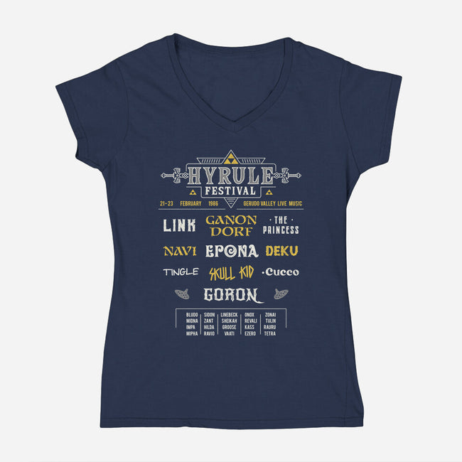 Hyrule Festival-Womens-V-Neck-Tee-Logozaste