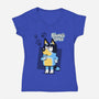 Blue Puppy's Clues-Womens-V-Neck-Tee-Boggs Nicolas