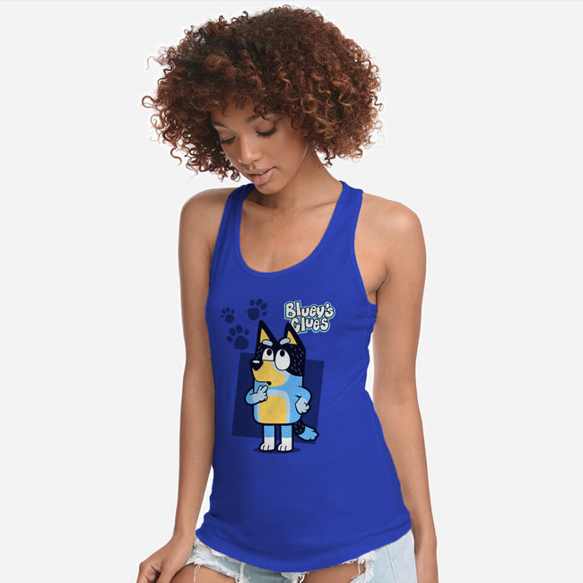 Blue Puppy's Clues-Womens-Racerback-Tank-Boggs Nicolas