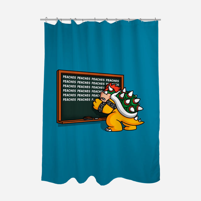 Peaches Repeat-None-Polyester-Shower Curtain-Raffiti