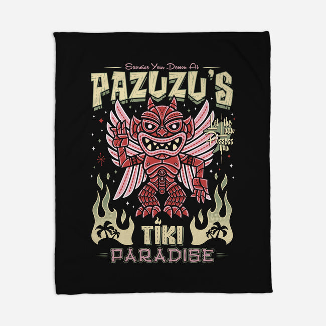 Pazuzu Tiki Paradise-None-Fleece-Blanket-Nemons