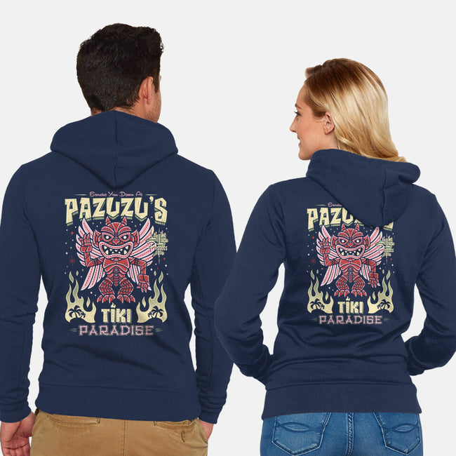 Pazuzu Tiki Paradise-Unisex-Zip-Up-Sweatshirt-Nemons