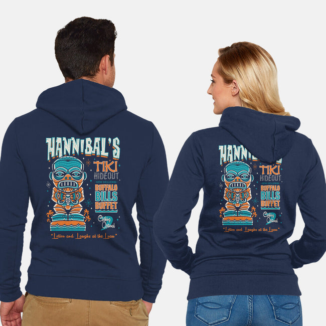 Hannibal's Tiki Hideout-Unisex-Zip-Up-Sweatshirt-Nemons