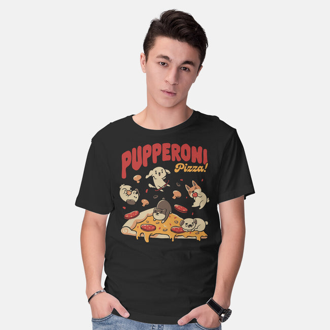 Pupperoni Pizza-Mens-Basic-Tee-tobefonseca