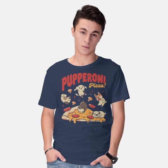 Pupperoni Pizza-Mens-Basic-Tee-tobefonseca