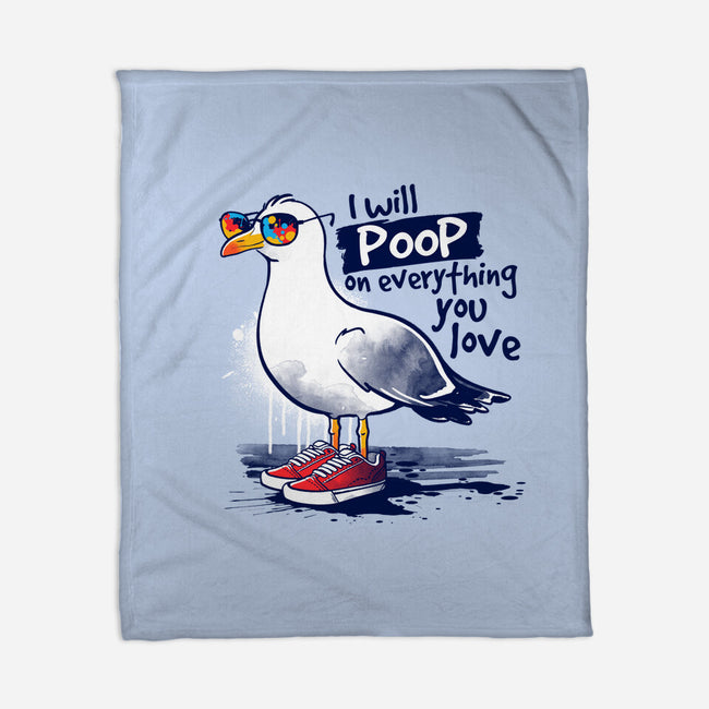Seagull Poop-None-Fleece-Blanket-NemiMakeit