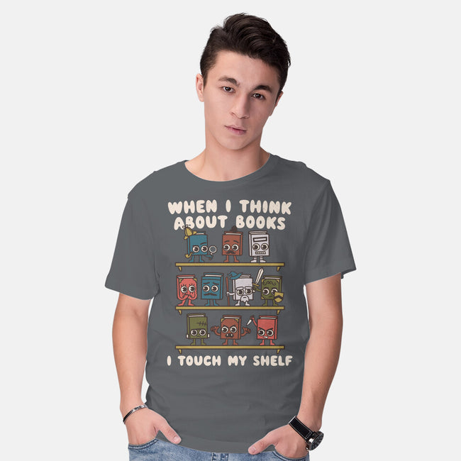 Think About Books-Mens-Basic-Tee-Weird & Punderful