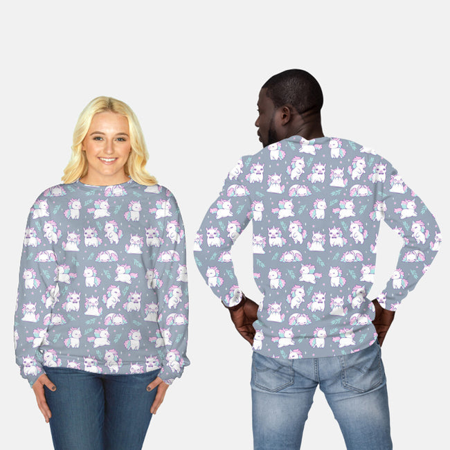 Chubby Unicorns-Unisex-All Over Print Crew Neck-Sweatshirt-xMorfina
