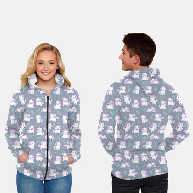 Chubby Unicorns-Unisex-All Over Print Zip-Up-Sweatshirt-xMorfina