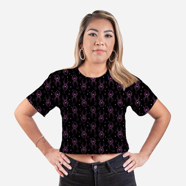 Black Widow-Womens-All Over Print Cropped-Tee-xMorfina
