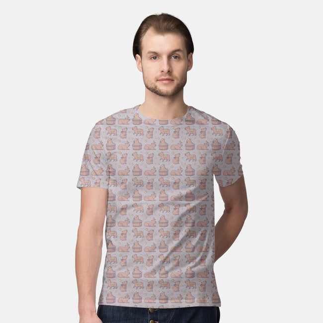 Capybara Family-Mens-All Over Print Crew Neck-Tee-xMorfina