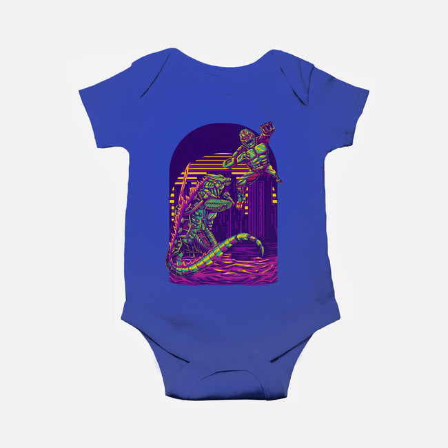 RoboZilla Vs RoboKong-Baby-Basic-Onesie-alanside