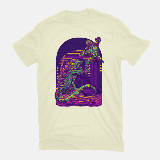 RoboZilla Vs RoboKong-Mens-Premium-Tee-alanside