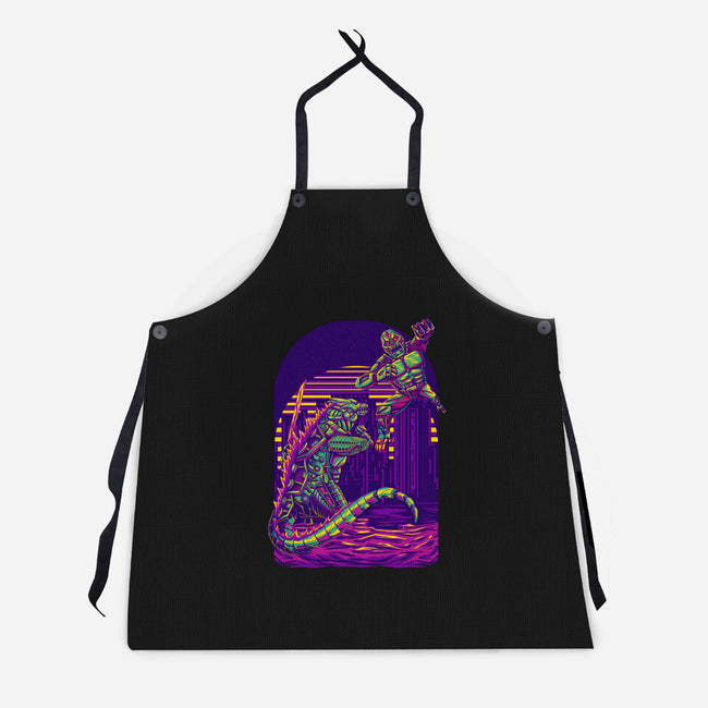 RoboZilla Vs RoboKong-Unisex-Kitchen-Apron-alanside