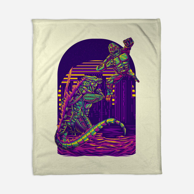 RoboZilla Vs RoboKong-None-Fleece-Blanket-alanside