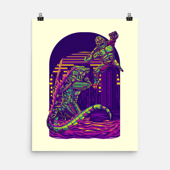 RoboZilla Vs RoboKong-None-Matte-Poster-alanside