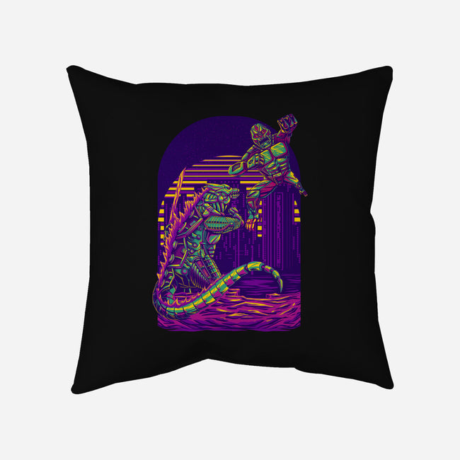 RoboZilla Vs RoboKong-None-Removable Cover w Insert-Throw Pillow-alanside