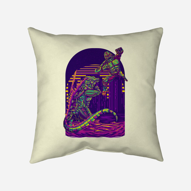 RoboZilla Vs RoboKong-None-Removable Cover w Insert-Throw Pillow-alanside