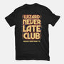 Wizard Never Late Club-Mens-Basic-Tee-rocketman_art
