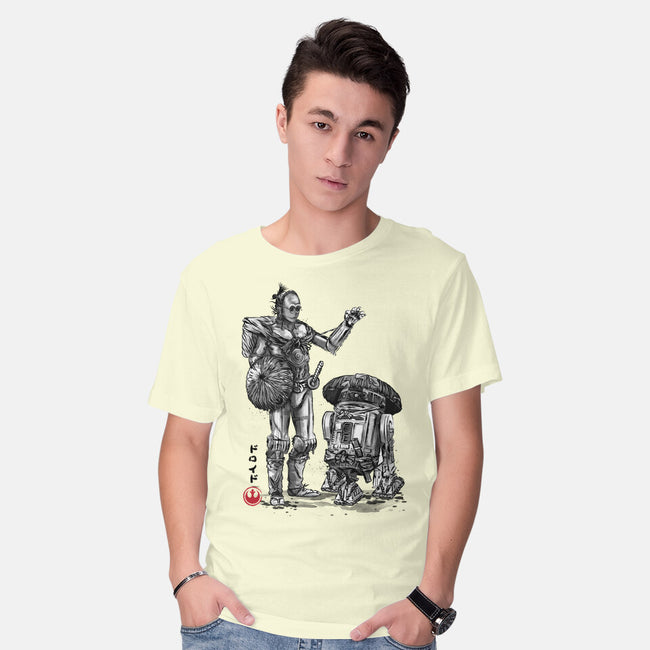 Samurai Droids Sumi-e-Mens-Basic-Tee-DrMonekers