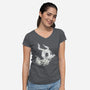 Zero Ghost Landscape-Womens-V-Neck-Tee-dandingeroz