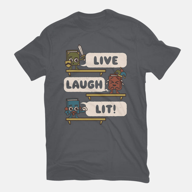 Live Laugh Lit-Unisex-Basic-Tee-Weird & Punderful