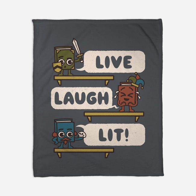 Live Laugh Lit-None-Fleece-Blanket-Weird & Punderful