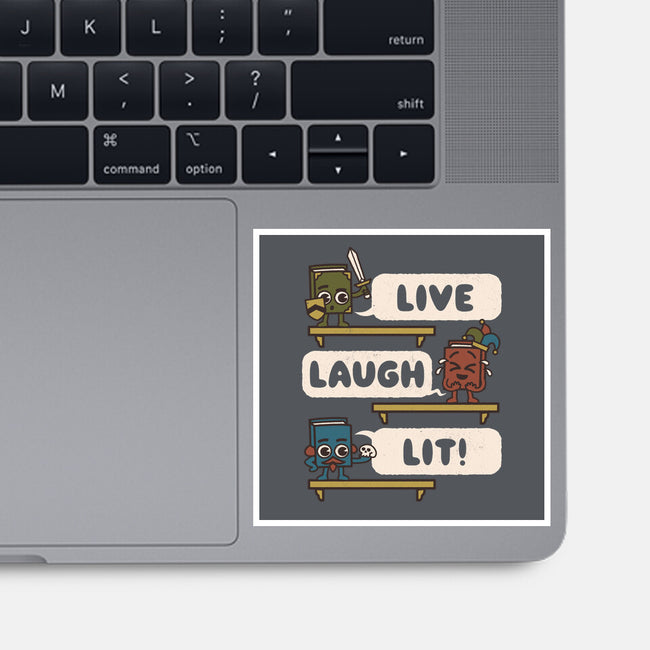 Live Laugh Lit-None-Glossy-Sticker-Weird & Punderful