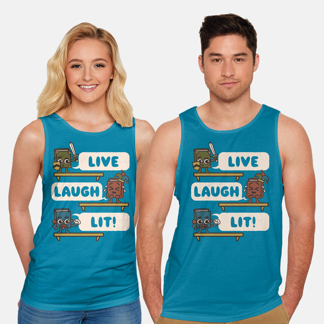 Live Laugh Lit-Unisex-Basic-Tank-Weird & Punderful