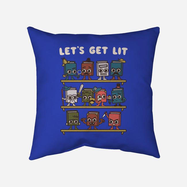 Book Lovers Get Lit-None-Removable Cover w Insert-Throw Pillow-Weird & Punderful
