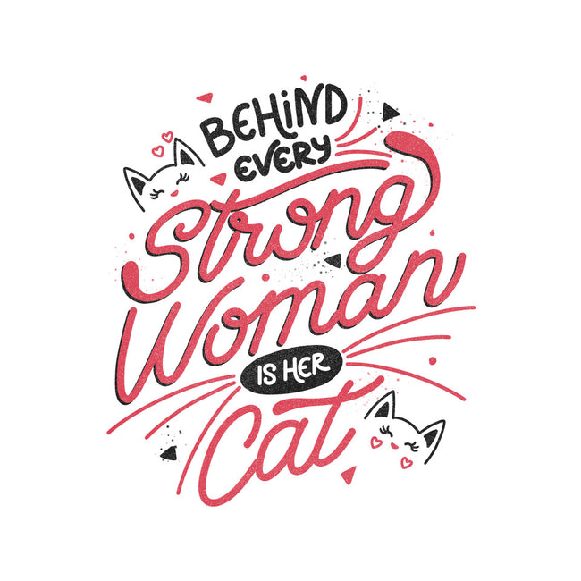 Behind Every Strong Woman-Cat-Basic-Pet Tank-tobefonseca