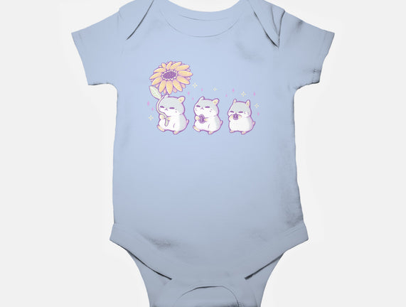 Cute Hamsters With Sunflower
