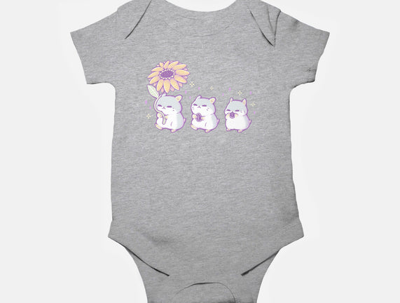 Cute Hamsters With Sunflower