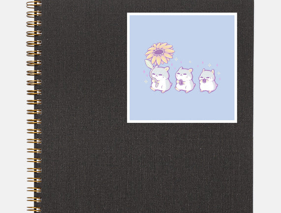 Cute Hamsters With Sunflower