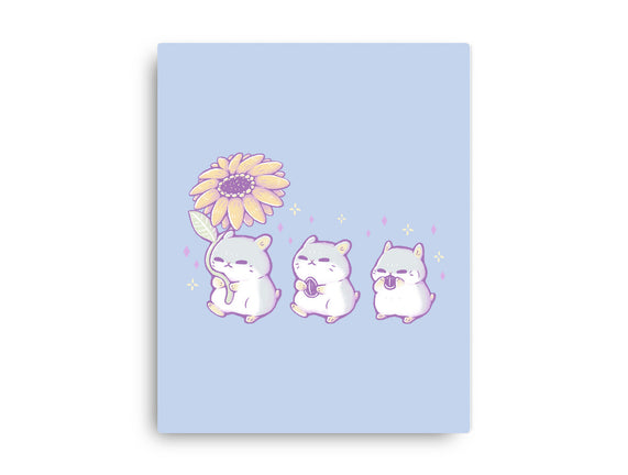 Cute Hamsters With Sunflower