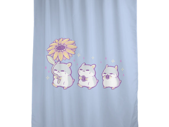 Cute Hamsters With Sunflower