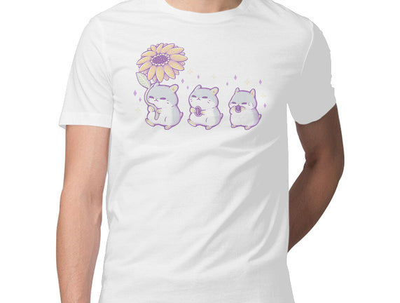 Cute Hamsters With Sunflower