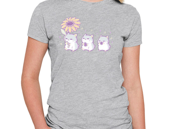Cute Hamsters With Sunflower