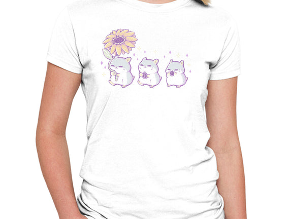 Cute Hamsters With Sunflower
