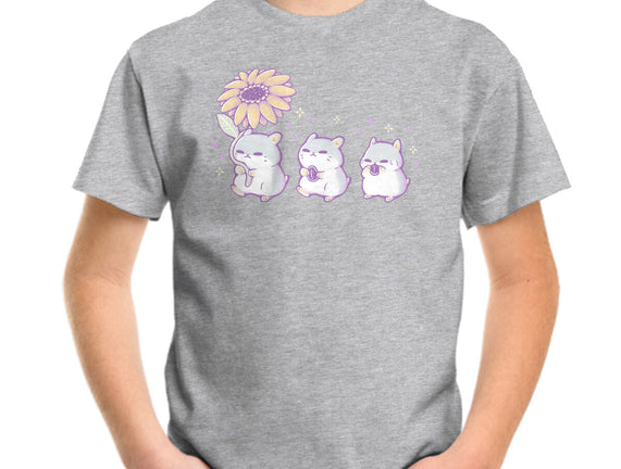Cute Hamsters With Sunflower
