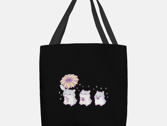 Cute Hamsters With Sunflower