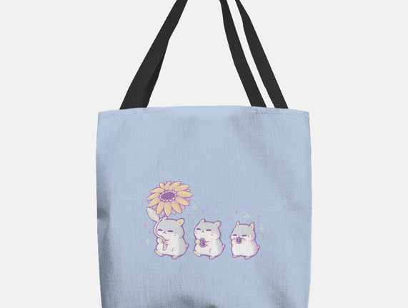 Cute Hamsters With Sunflower