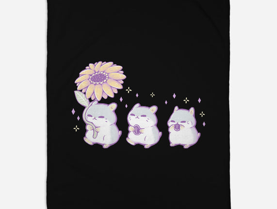 Cute Hamsters With Sunflower