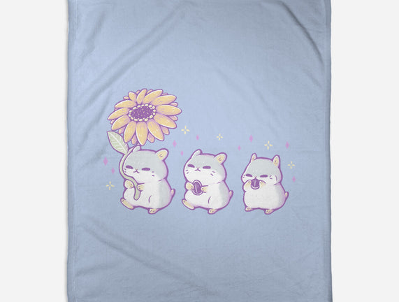 Cute Hamsters With Sunflower