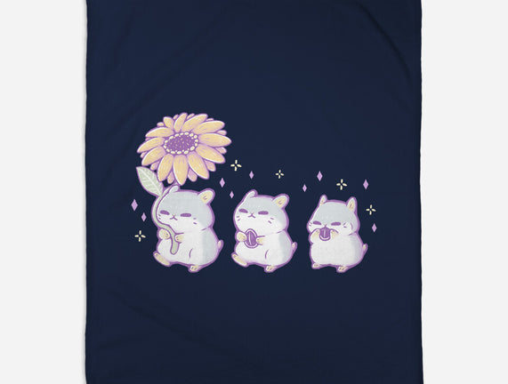 Cute Hamsters With Sunflower