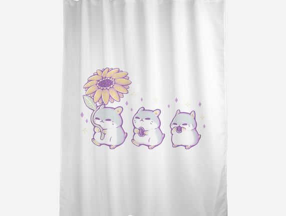 Cute Hamsters With Sunflower