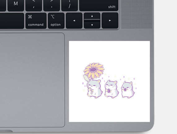 Cute Hamsters With Sunflower