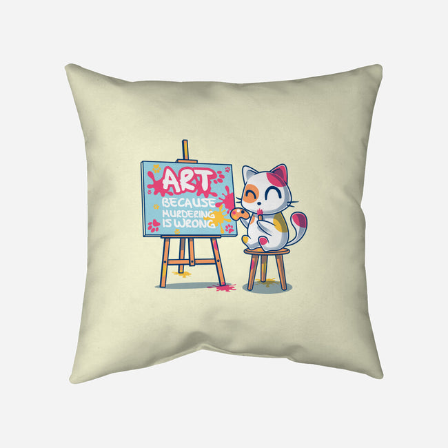 Art Because Murdering Is Wrong-None-Removable Cover w Insert-Throw Pillow-erion_designs